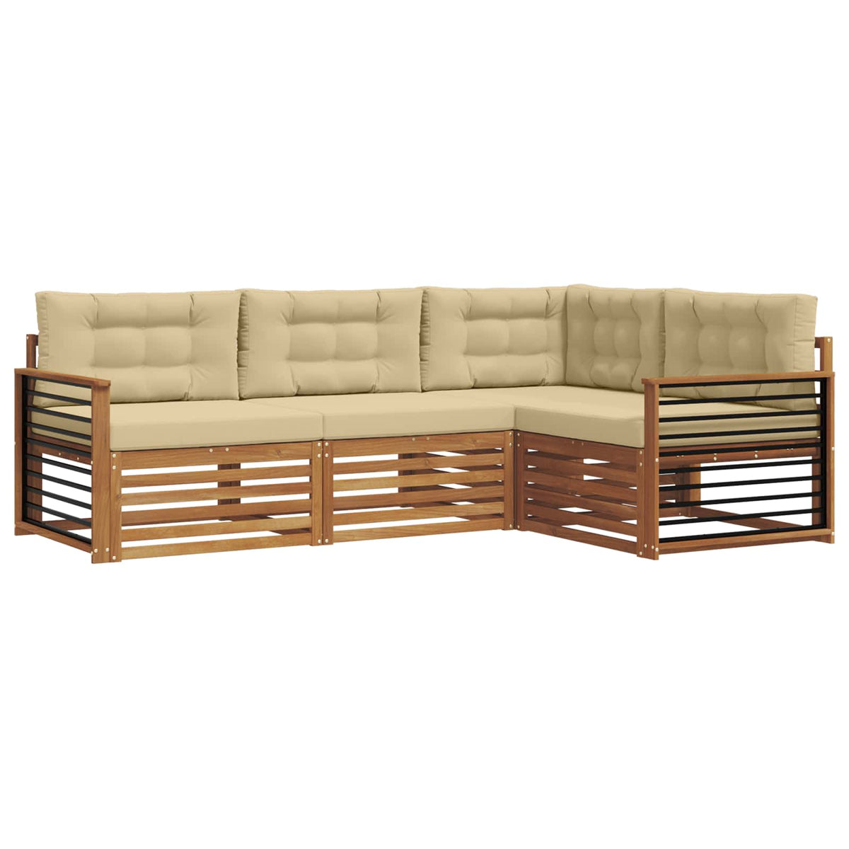 Set vanjskih sofa 4 kom. Prirodna i bež
