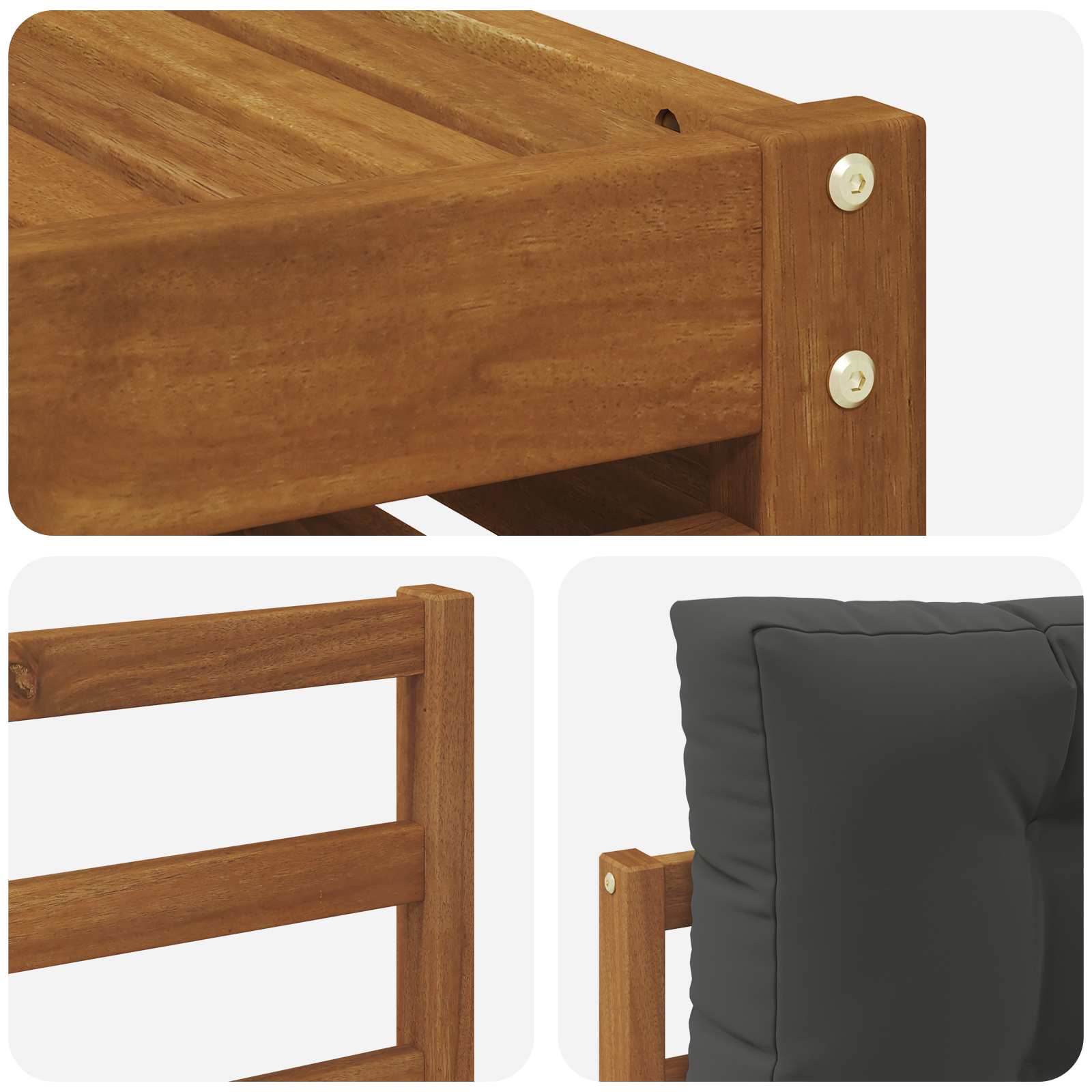 Set vanjskih sofa 5 kom. Prirodna i antracit