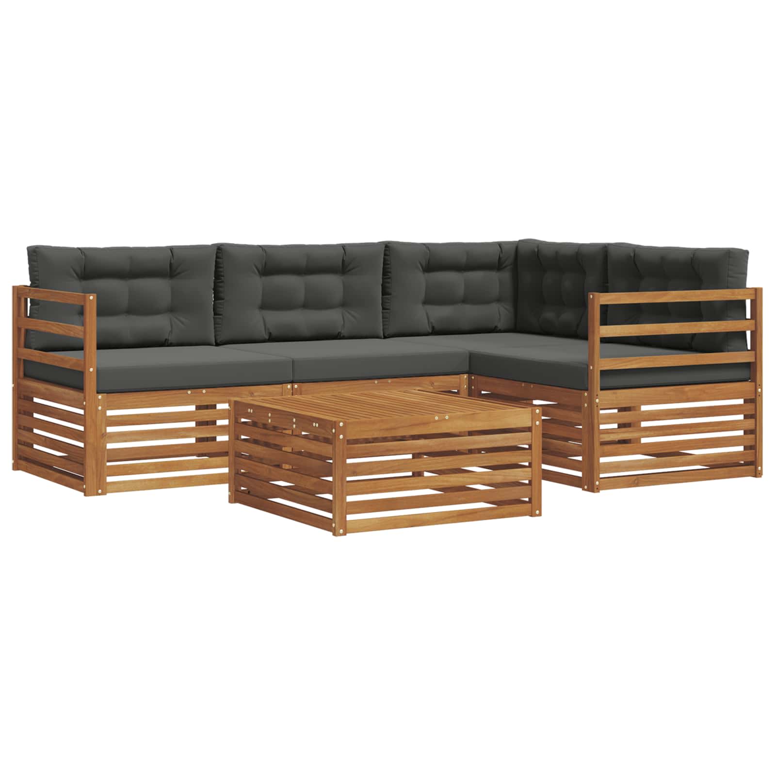 Set vanjskih sofa 5 kom. Prirodna i antracit
