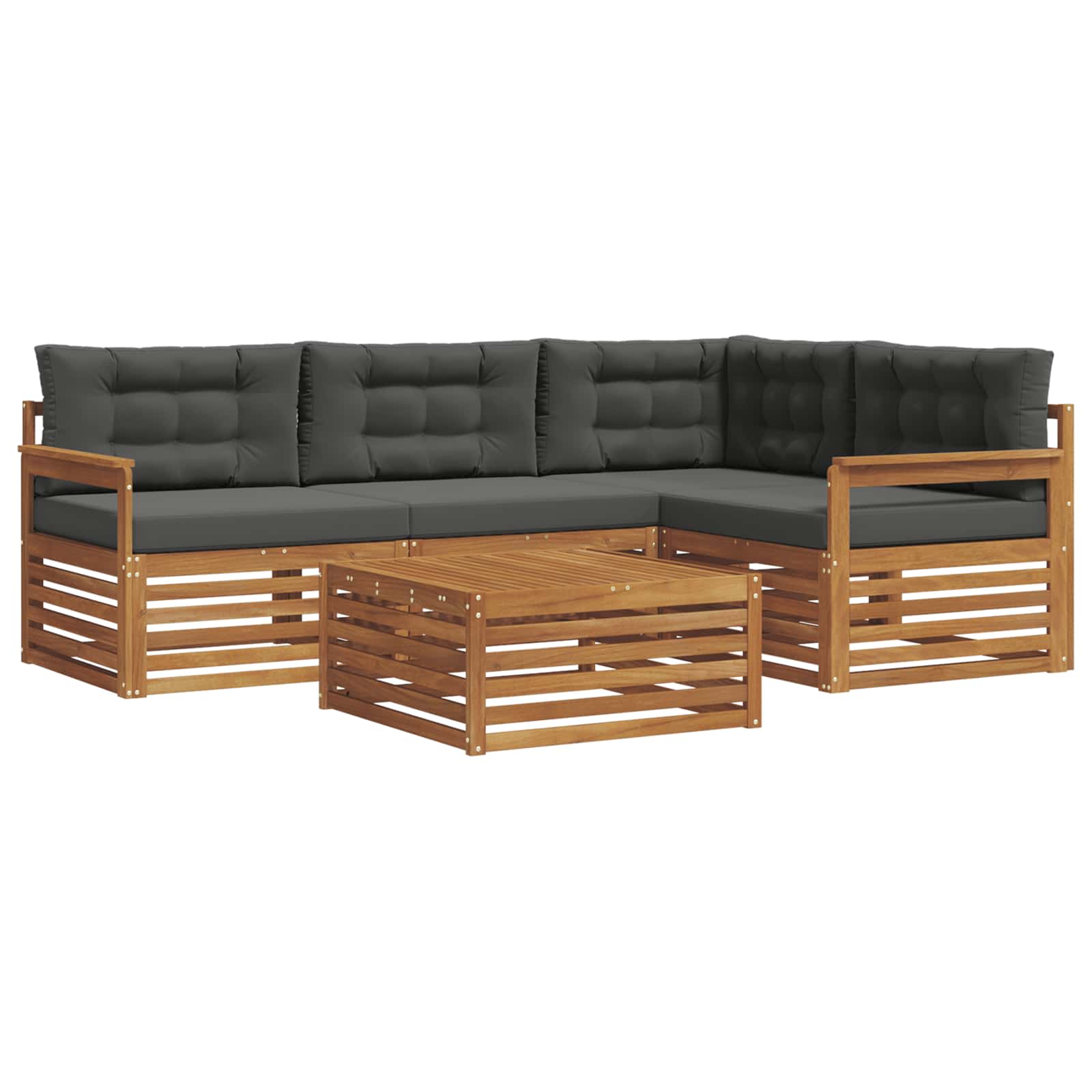 Set vanjskih sofa 5 kom. Prirodna i antracit