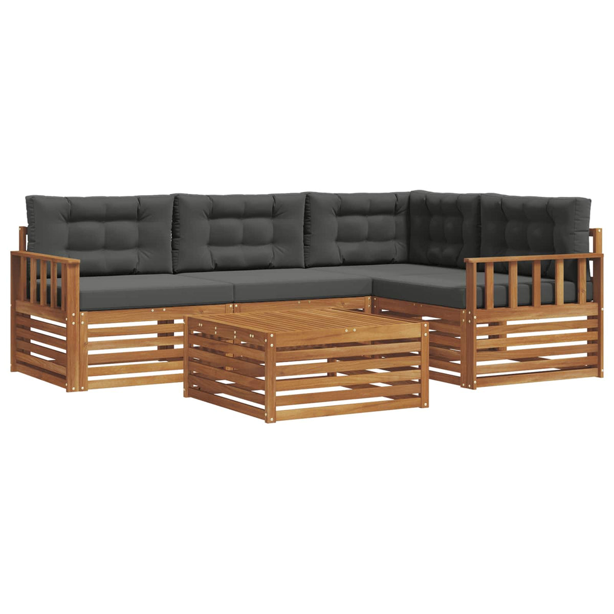 Set vanjskih sofa 5 kom. Prirodna i antracit