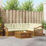 Set vanjskih sofa 5 kom. Prirodna i krem