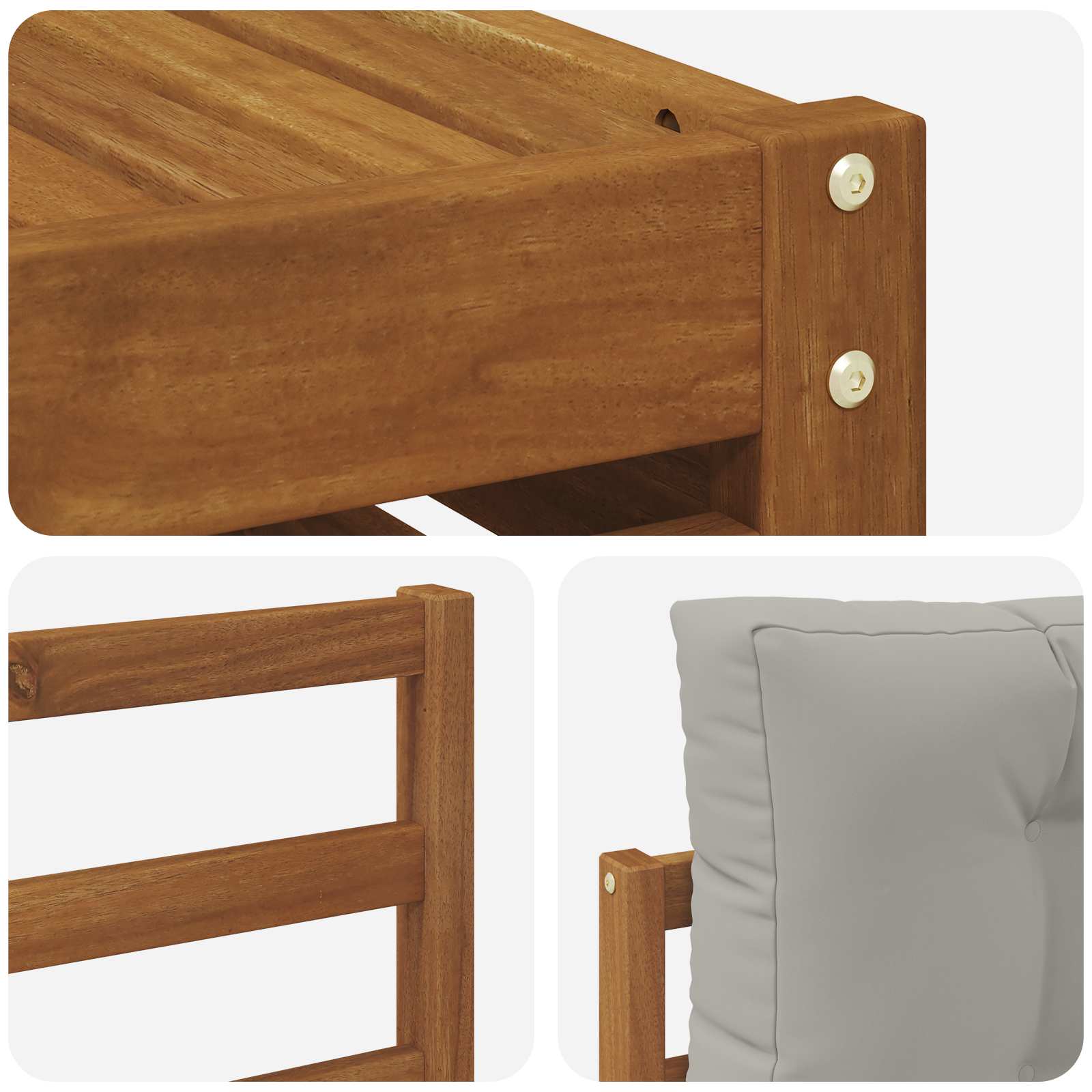 Set vanjskih sofa 6 kom. Prirodna i svijetlo siva