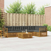 Set vanjskih sofa 6 kom. Prirodna i antracit