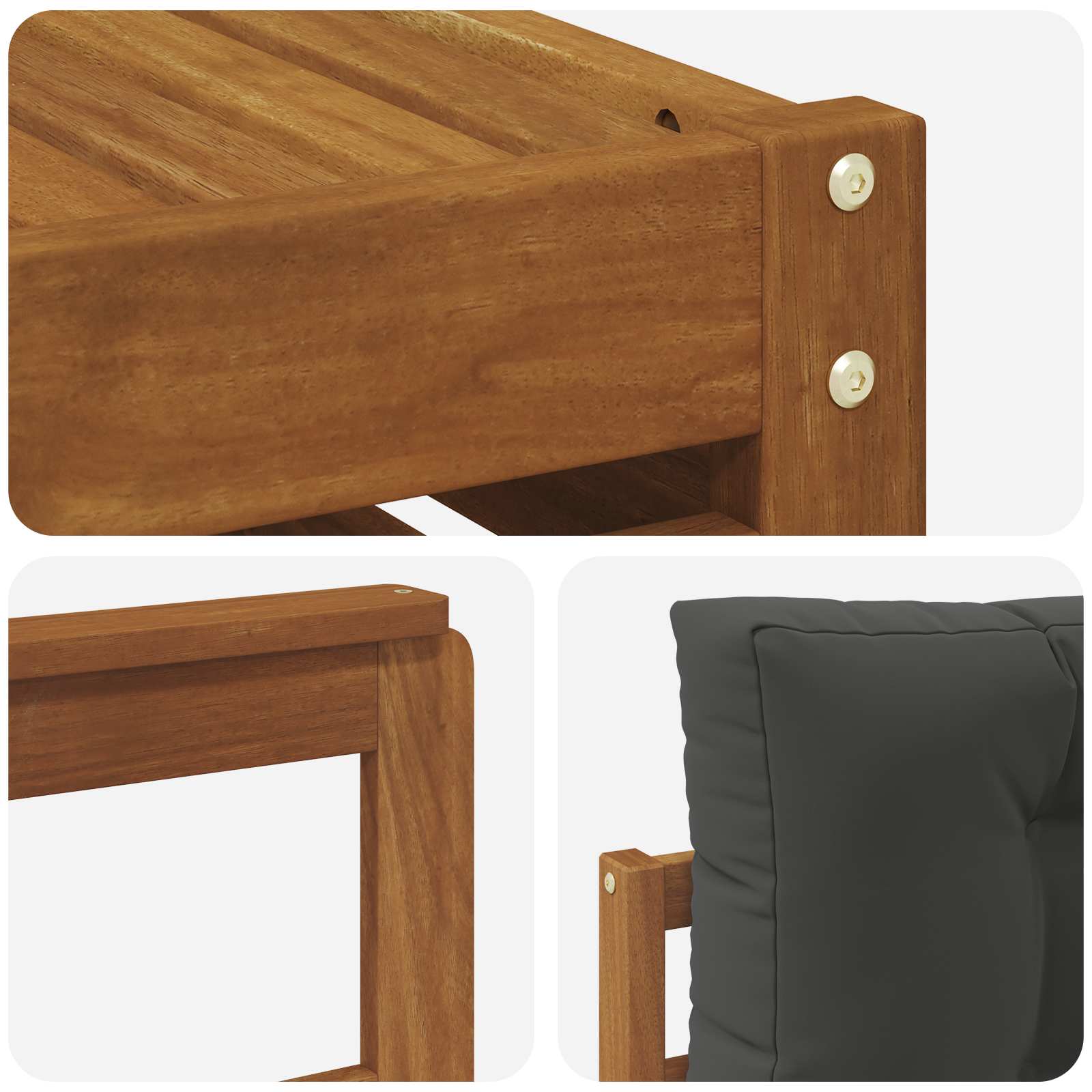 Set vanjskih sofa 6 kom. Prirodna i antracit