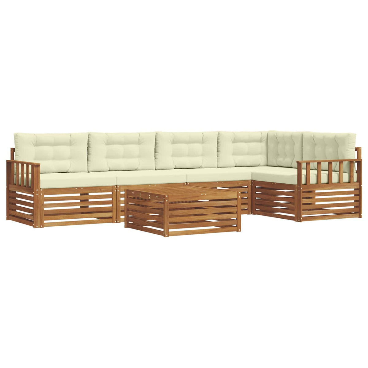 Set vanjskih sofa 6 kom. Prirodna i krem