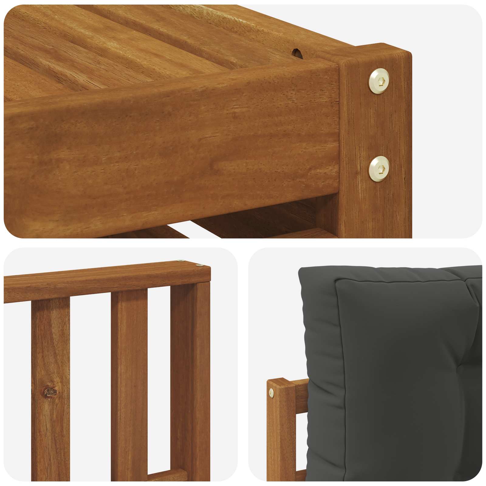 Set vanjskih sofa 6 kom. Prirodna i antracit