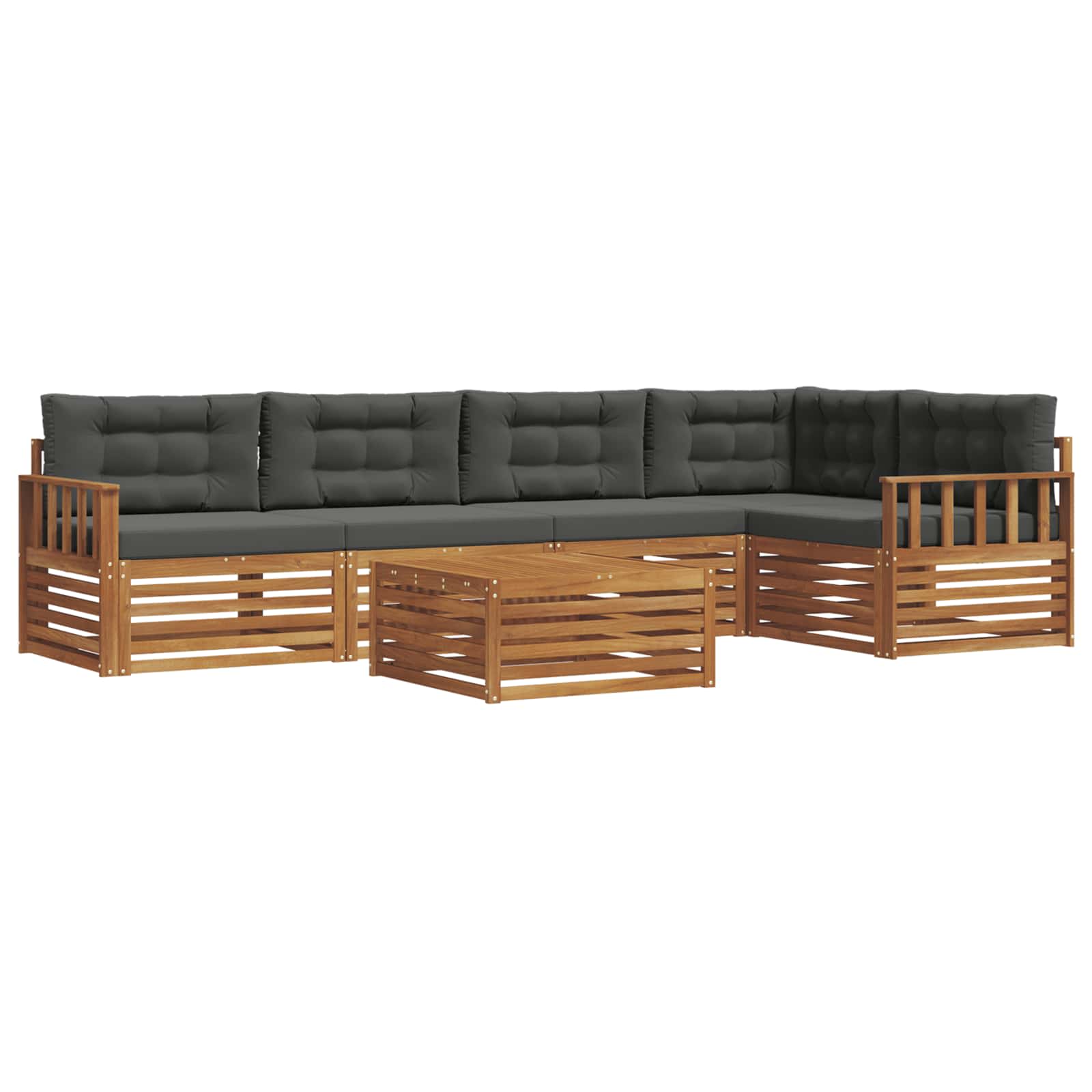Set vanjskih sofa 6 kom. Prirodna i antracit