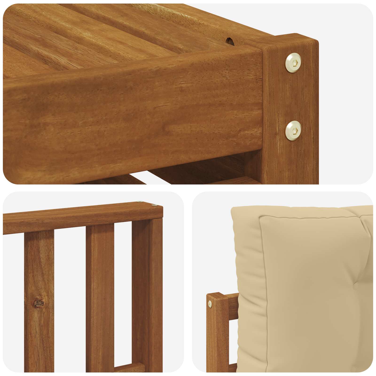 Set vanjskih sofa 6 kom. Prirodna i bež