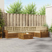 Set vanjskih sofa 6 kom. Prirodna i bež