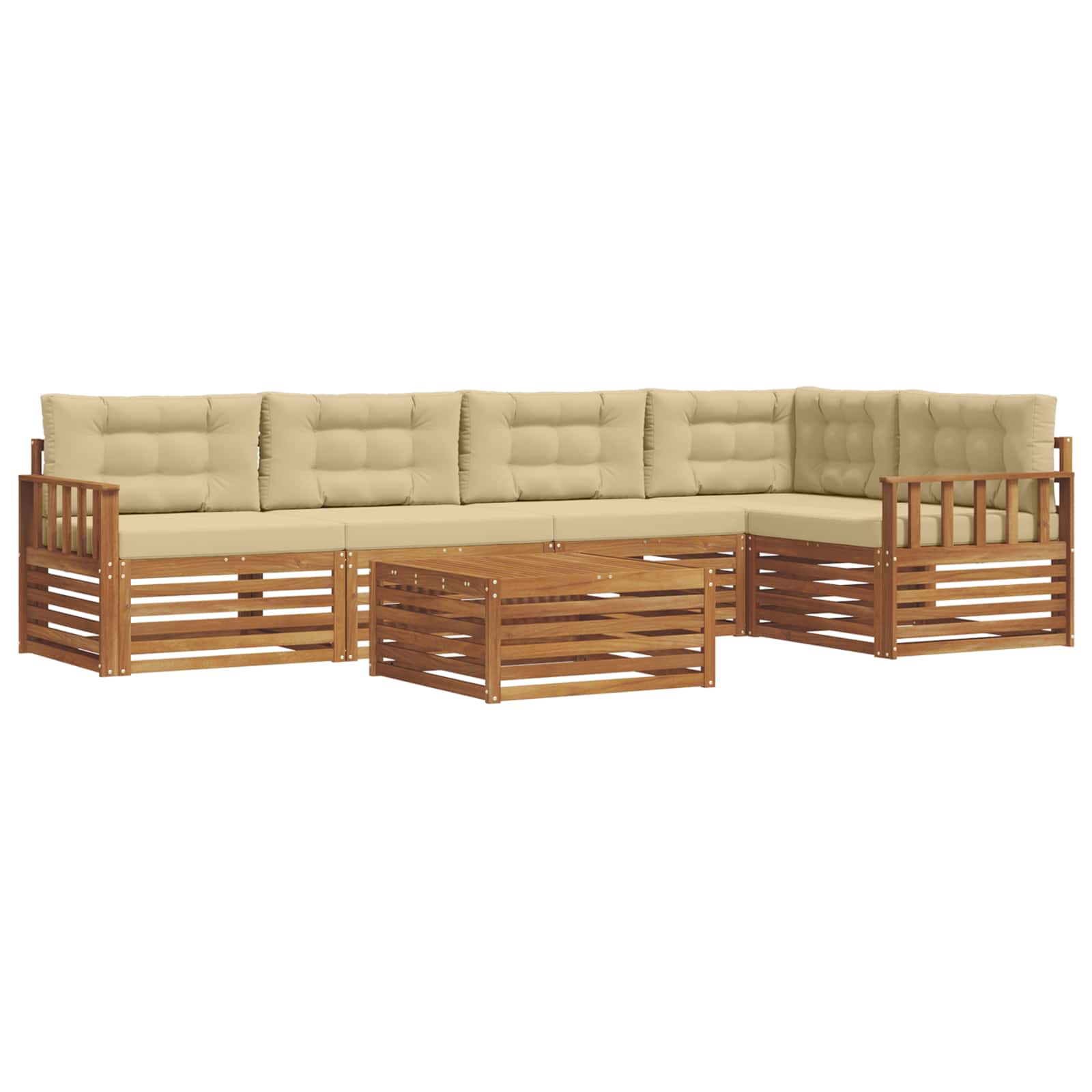 Set vanjskih sofa 6 kom. Prirodna i bež