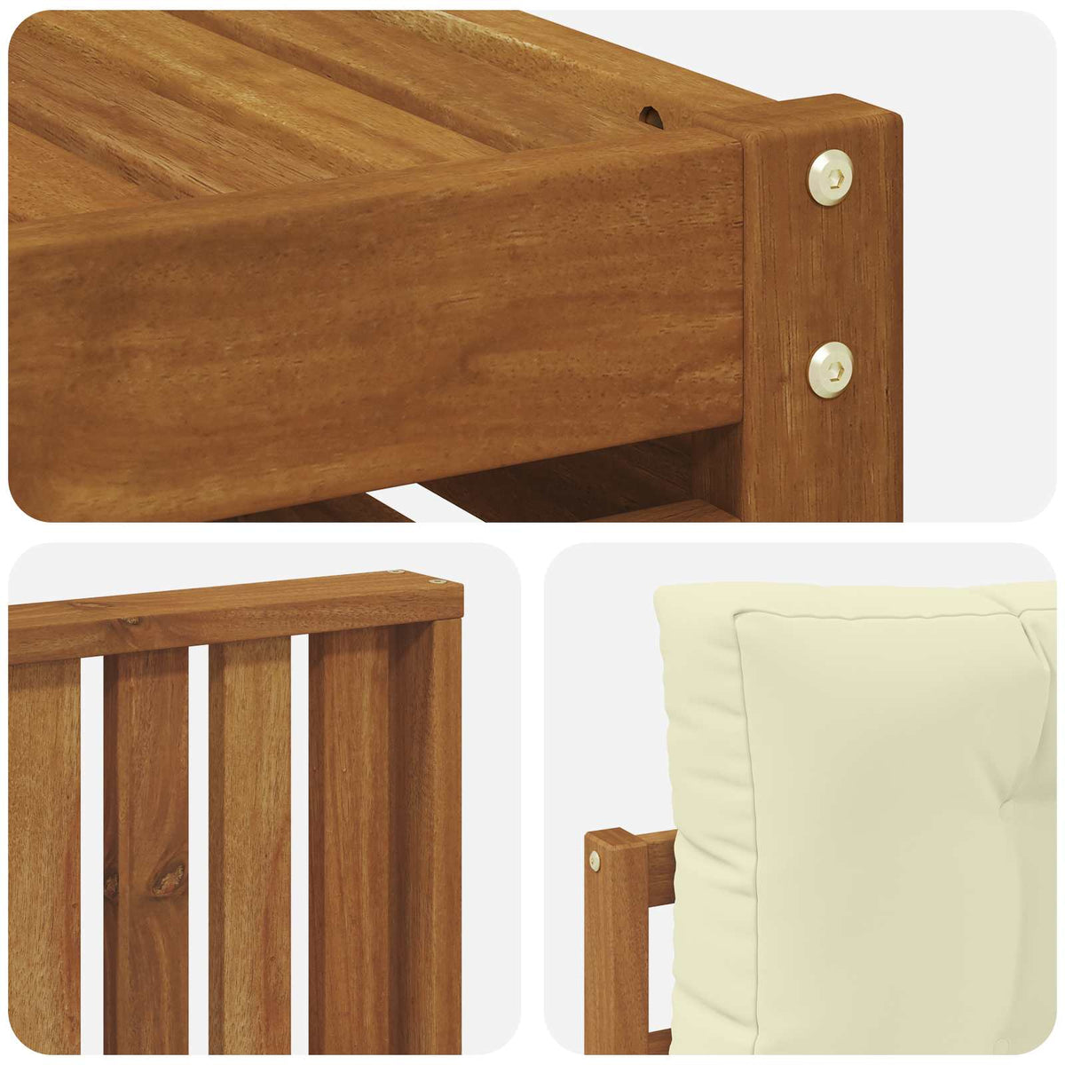 Set vanjskih sofa 6 kom. Prirodna i krem
