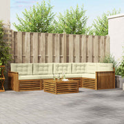 Set vanjskih sofa 6 kom. Prirodna i krem