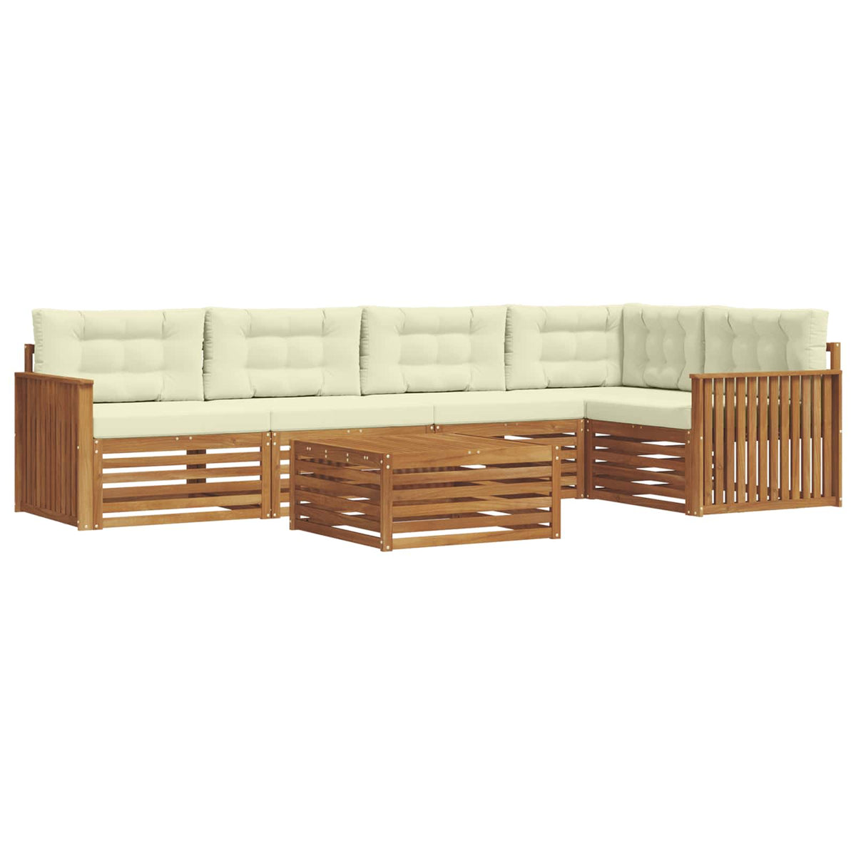 Set vanjskih sofa 6 kom. Prirodna i krem