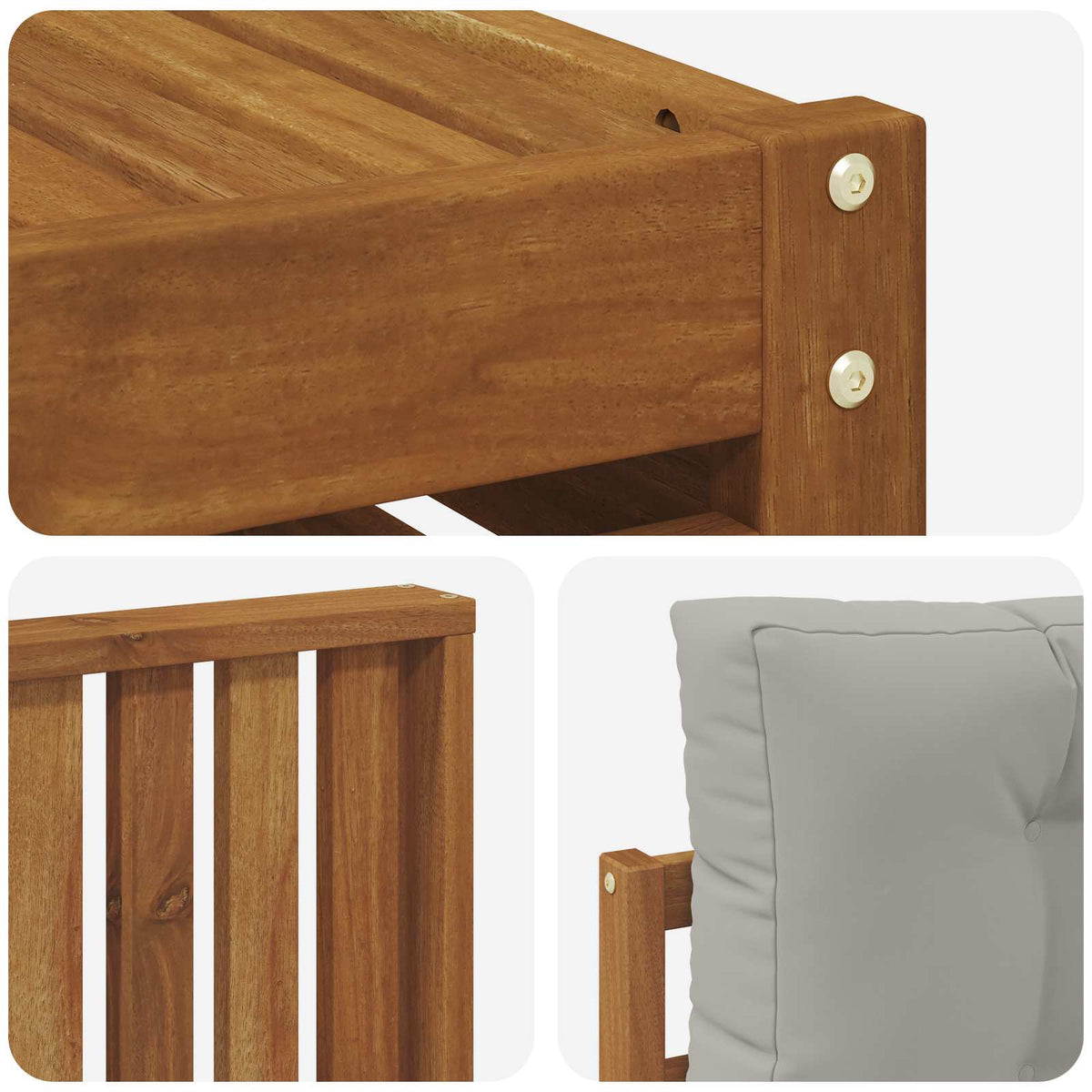 Set vanjskih sofa 6 kom. Prirodna i svijetlo siva