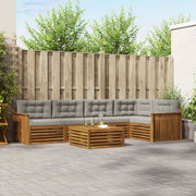 Set vanjskih sofa 6 kom. Prirodna i svijetlo siva