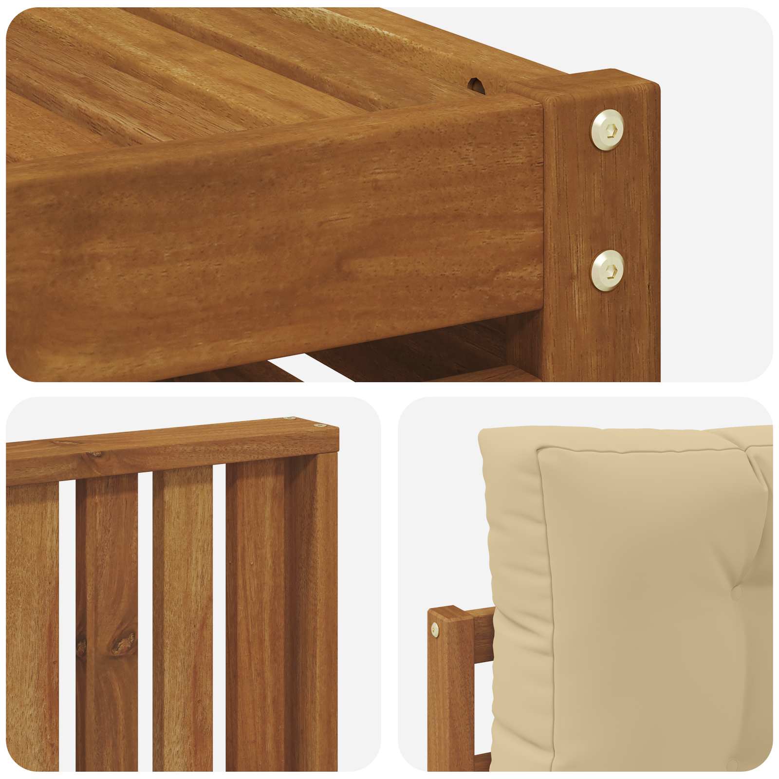 Set vanjskih sofa 6 kom. Prirodna i bež