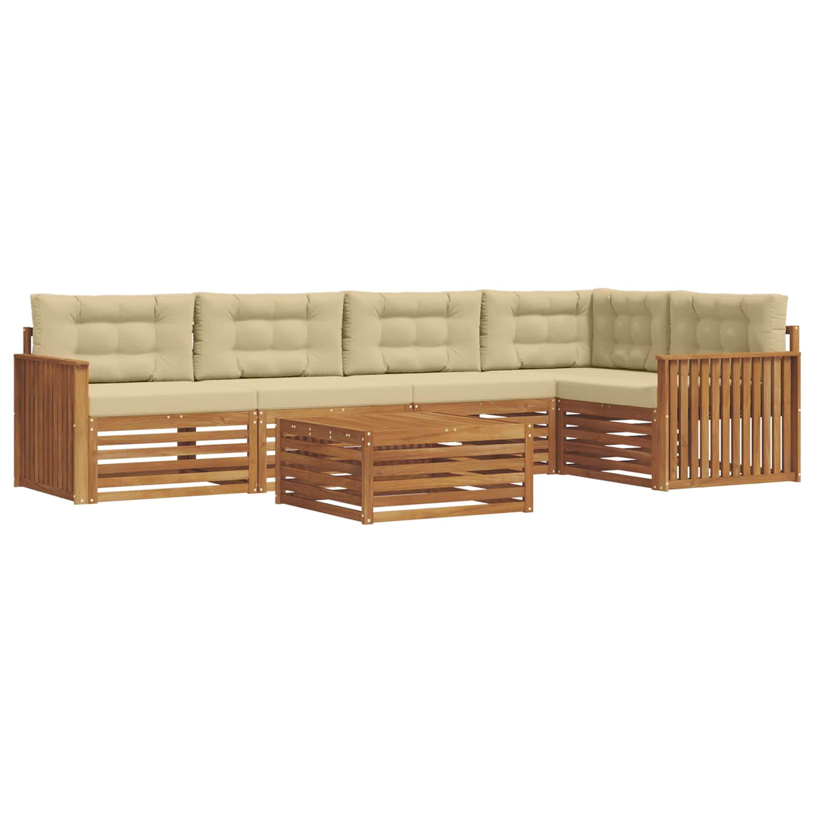 Set vanjskih sofa 6 kom. Prirodna i bež