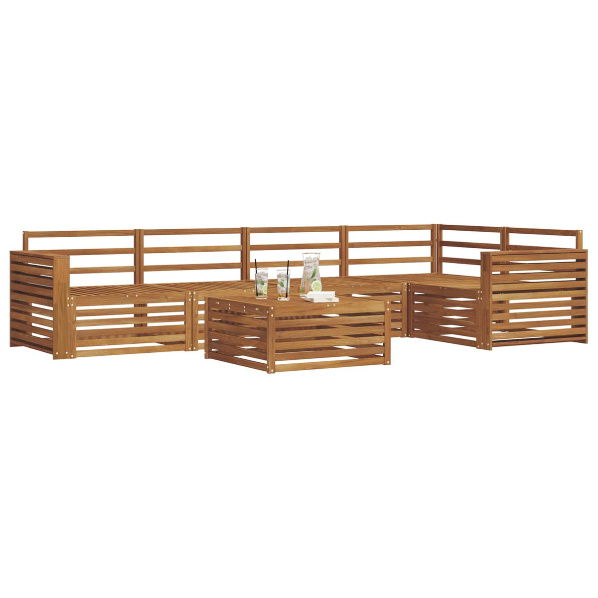 Set vanjskih sofa 6 kom. Prirodna