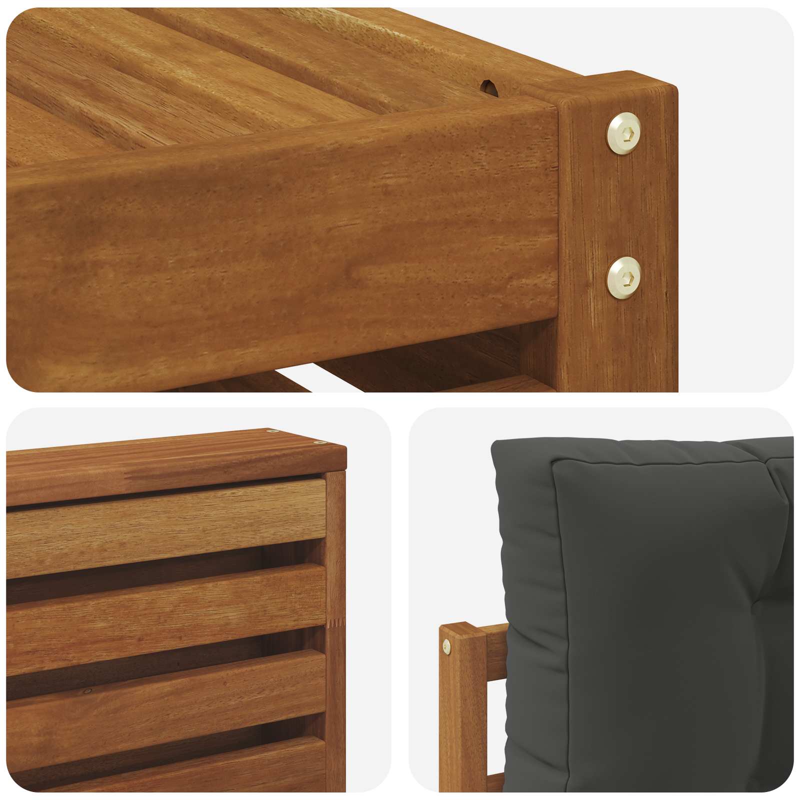 Set vanjskih sofa 6 kom. Prirodna i antracit