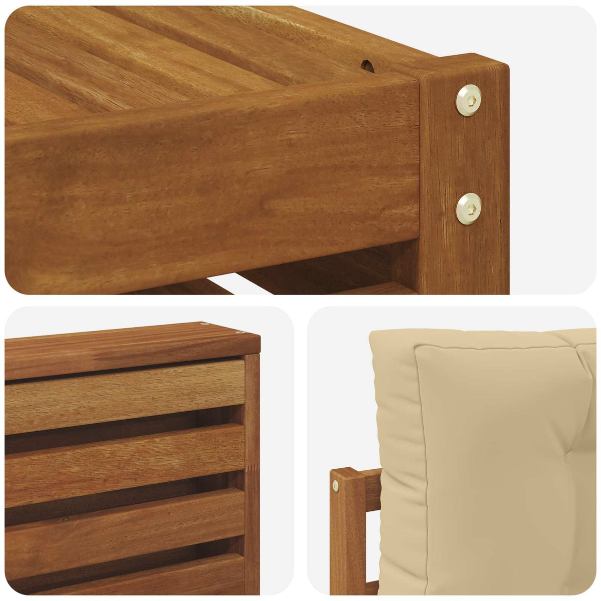 Set vanjskih sofa 6 kom. Prirodna i bež