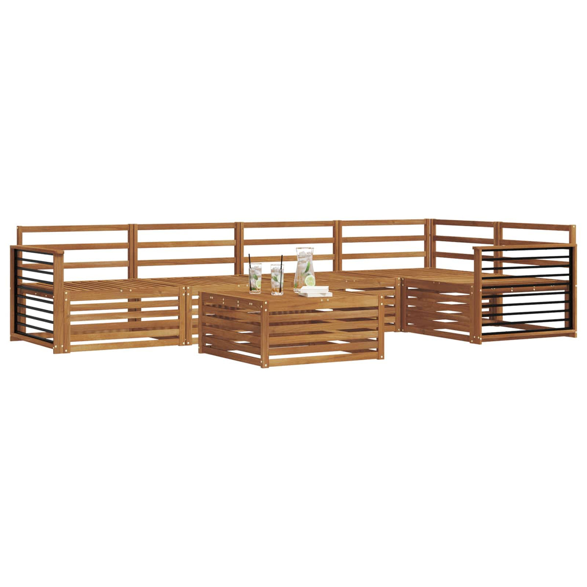 Set vanjskih sofa 6 kom. Prirodna