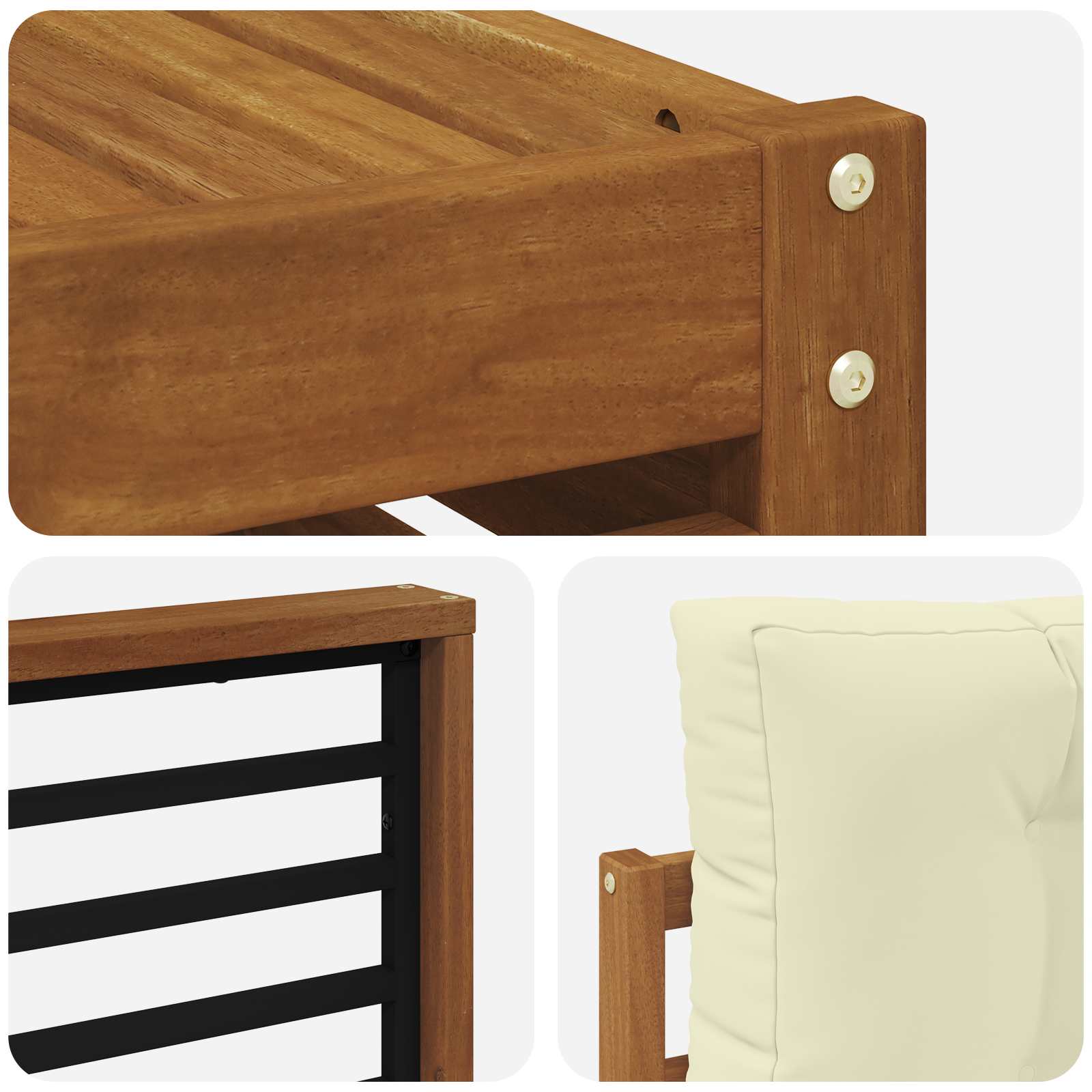 Set vanjskih sofa 6 kom. Prirodna i krem