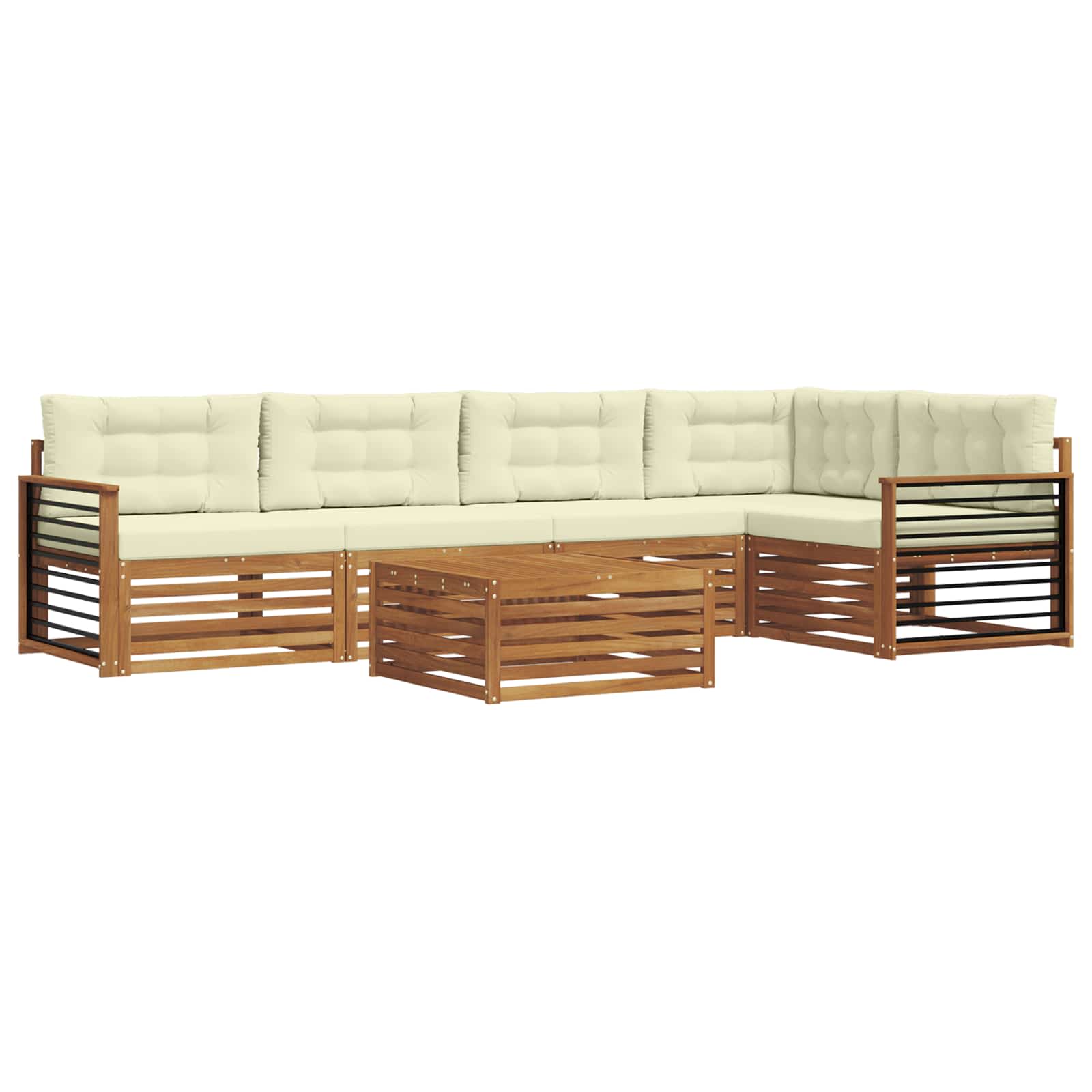 Set vanjskih sofa 6 kom. Prirodna i krem