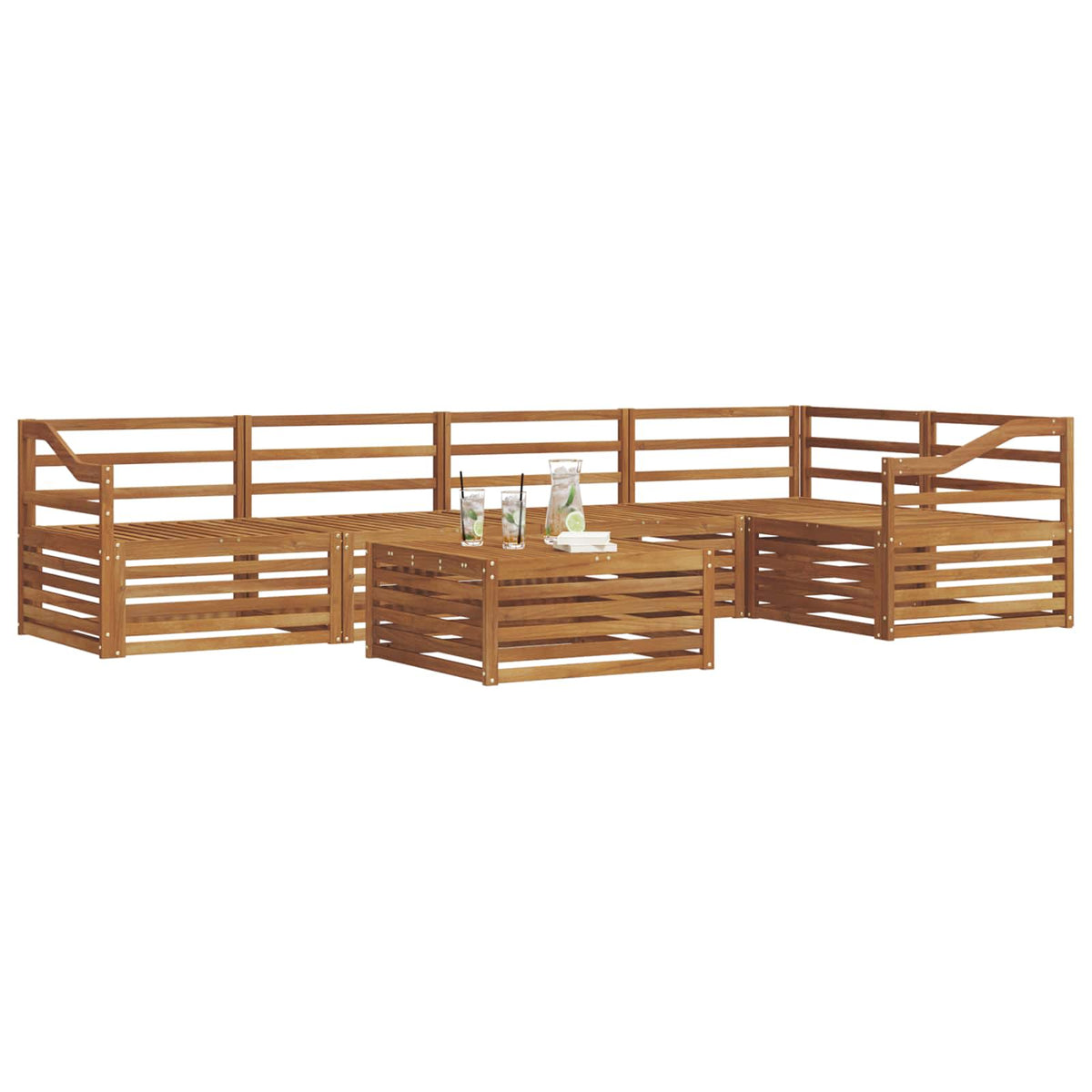 Set vanjskih sofa 6 kom. Prirodna