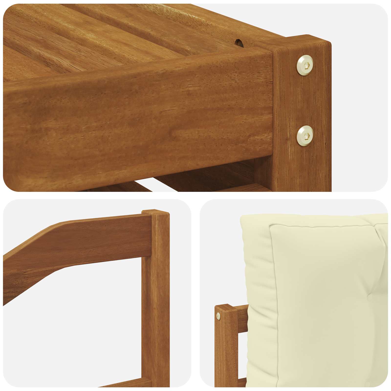 Set vanjskih sofa 6 kom. Prirodna i krem