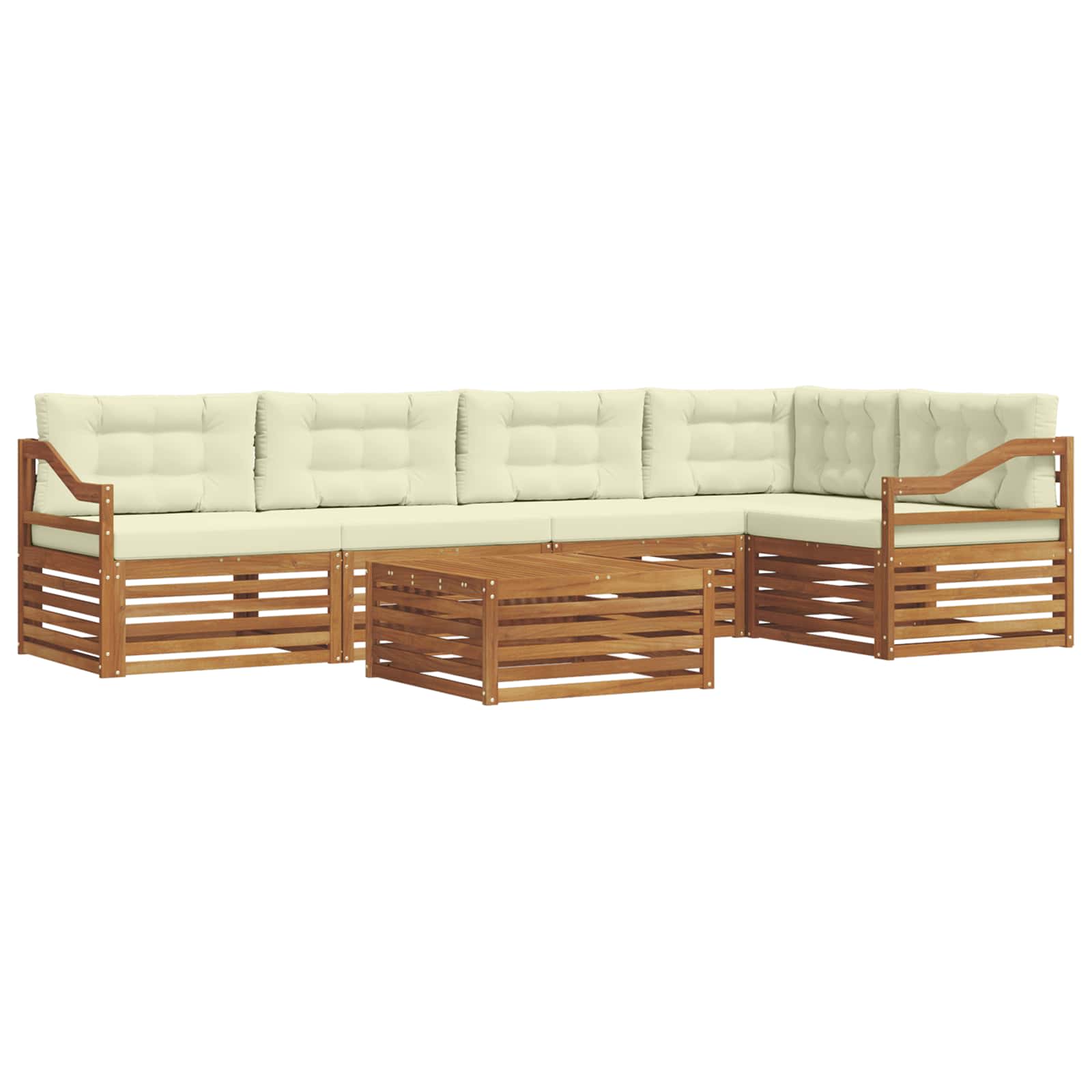 Set vanjskih sofa 6 kom. Prirodna i krem