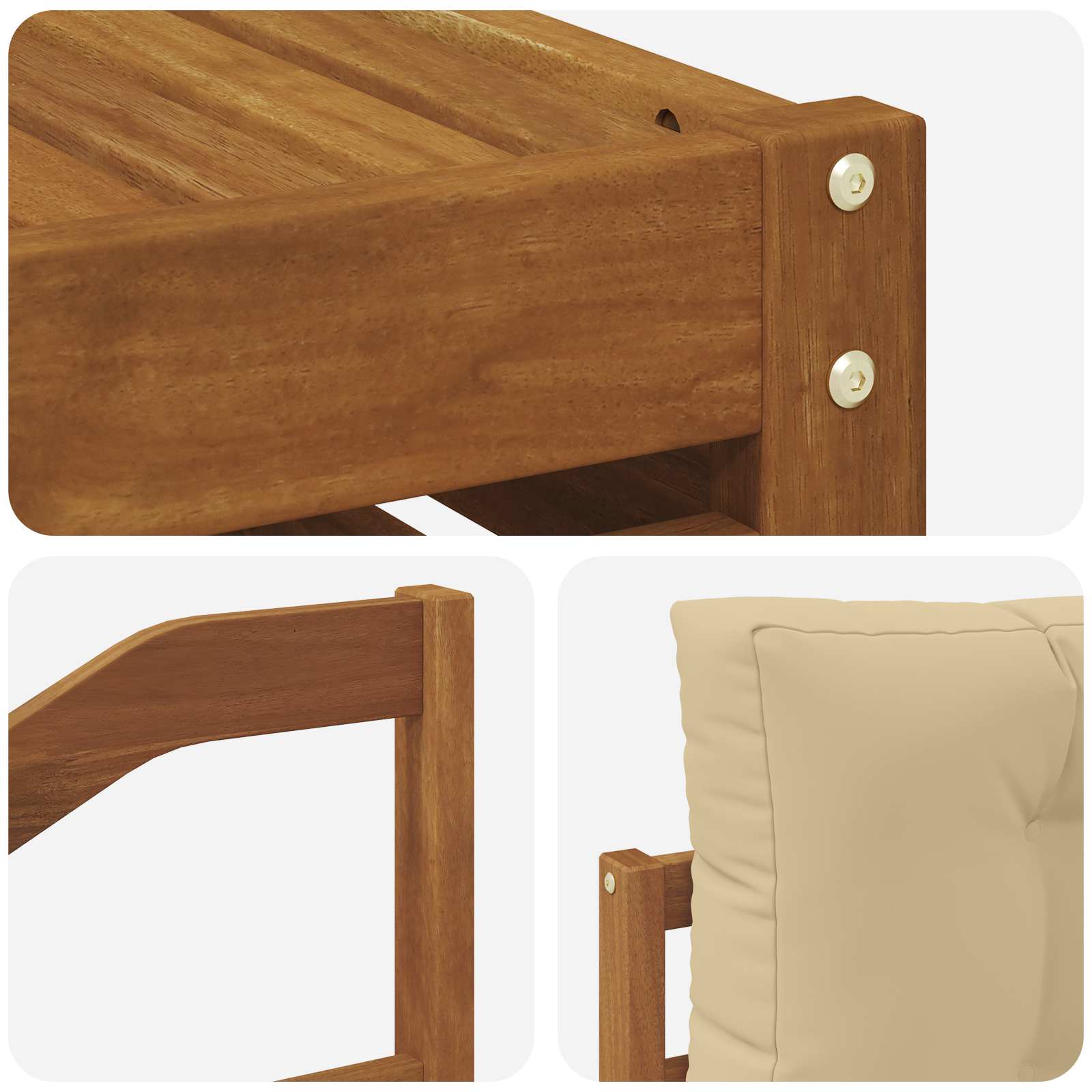 Set vanjskih sofa 6 kom. Prirodna i bež
