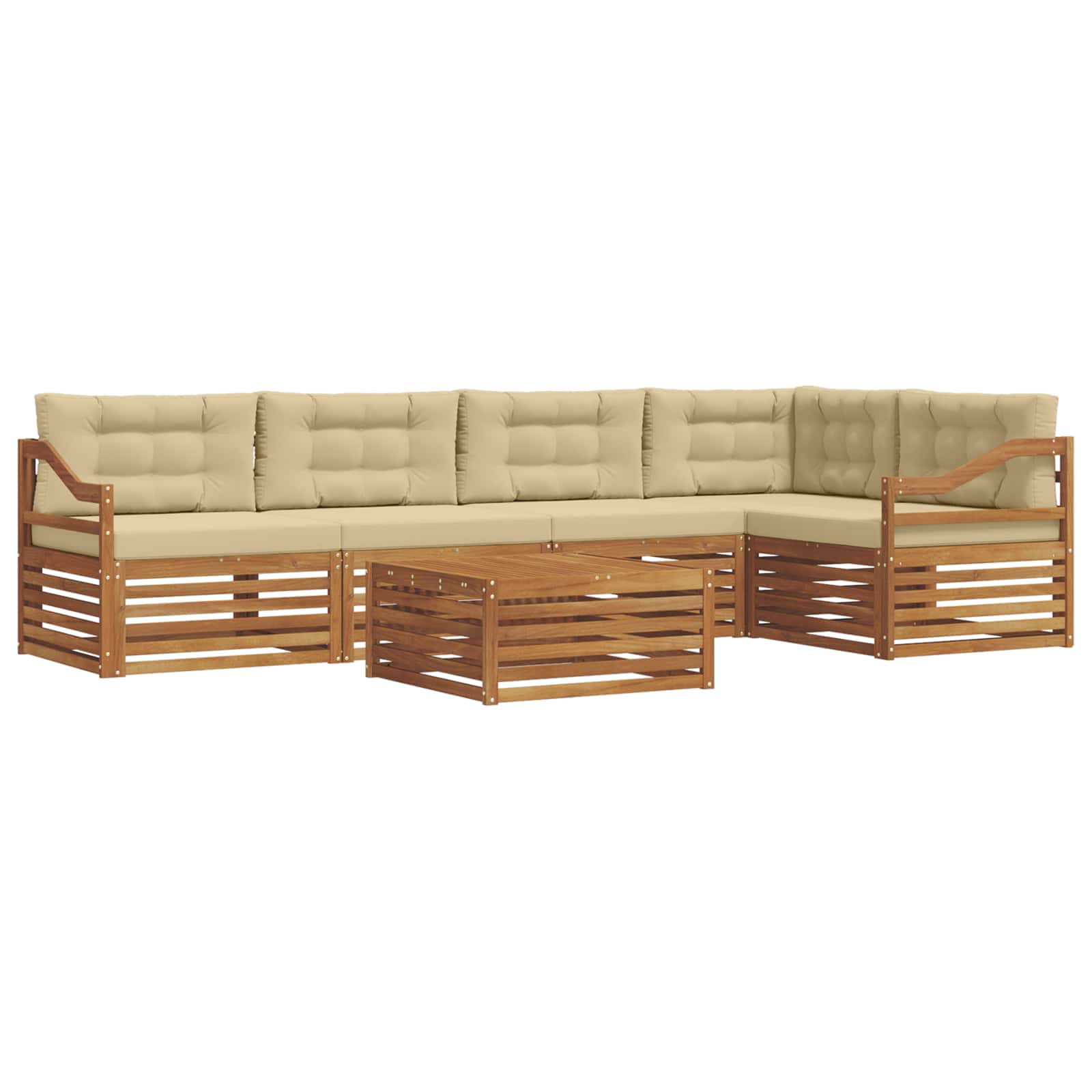 Set vanjskih sofa 6 kom. Prirodna i bež