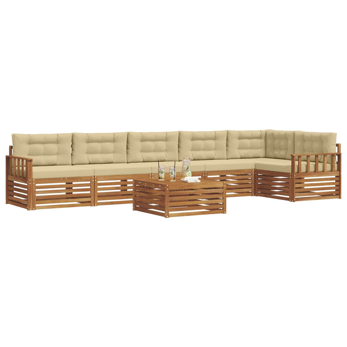 Set vanjskih sofa 7 kom. Prirodna i bež