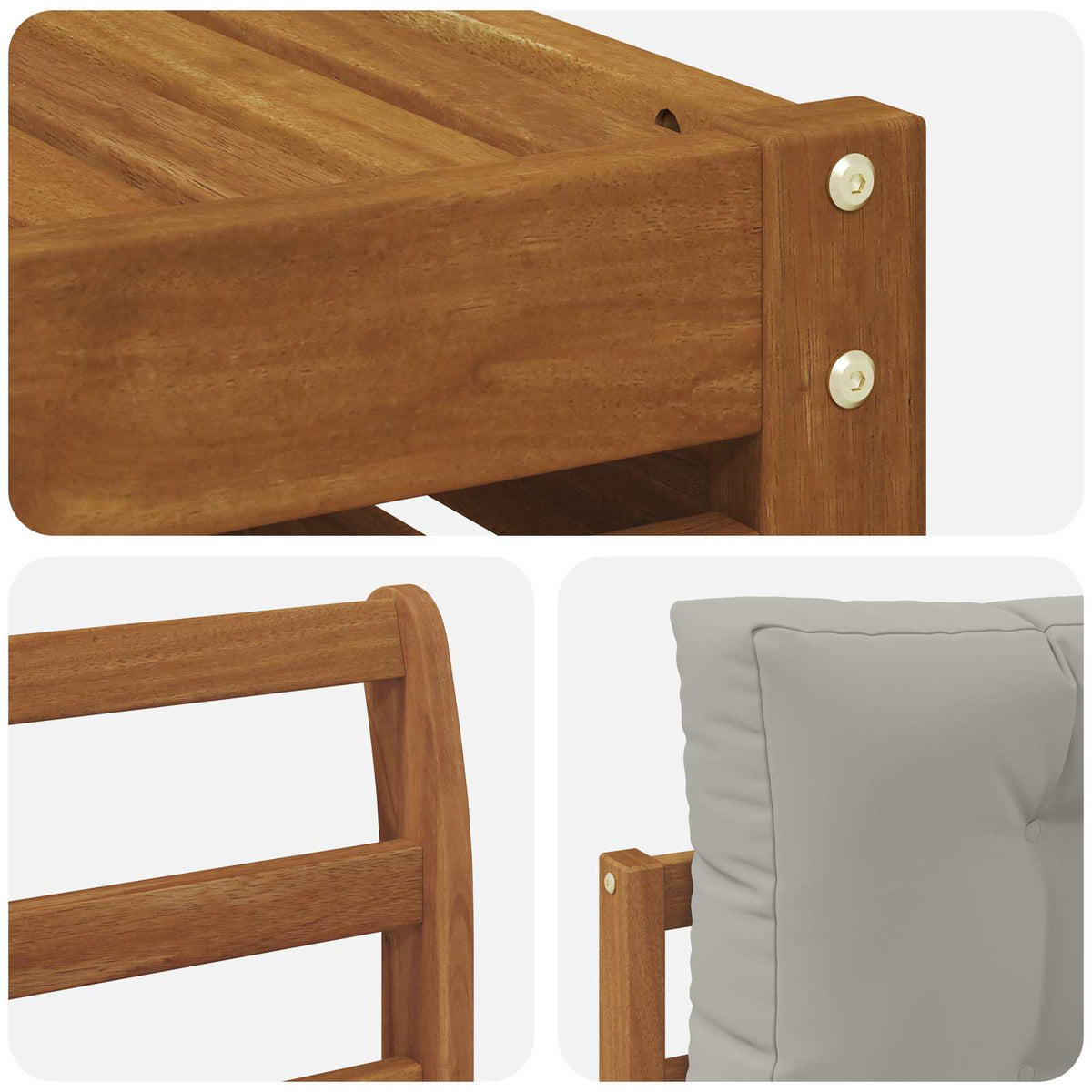 Set vanjskih sofa 7 kom. Prirodna i svijetlo siva