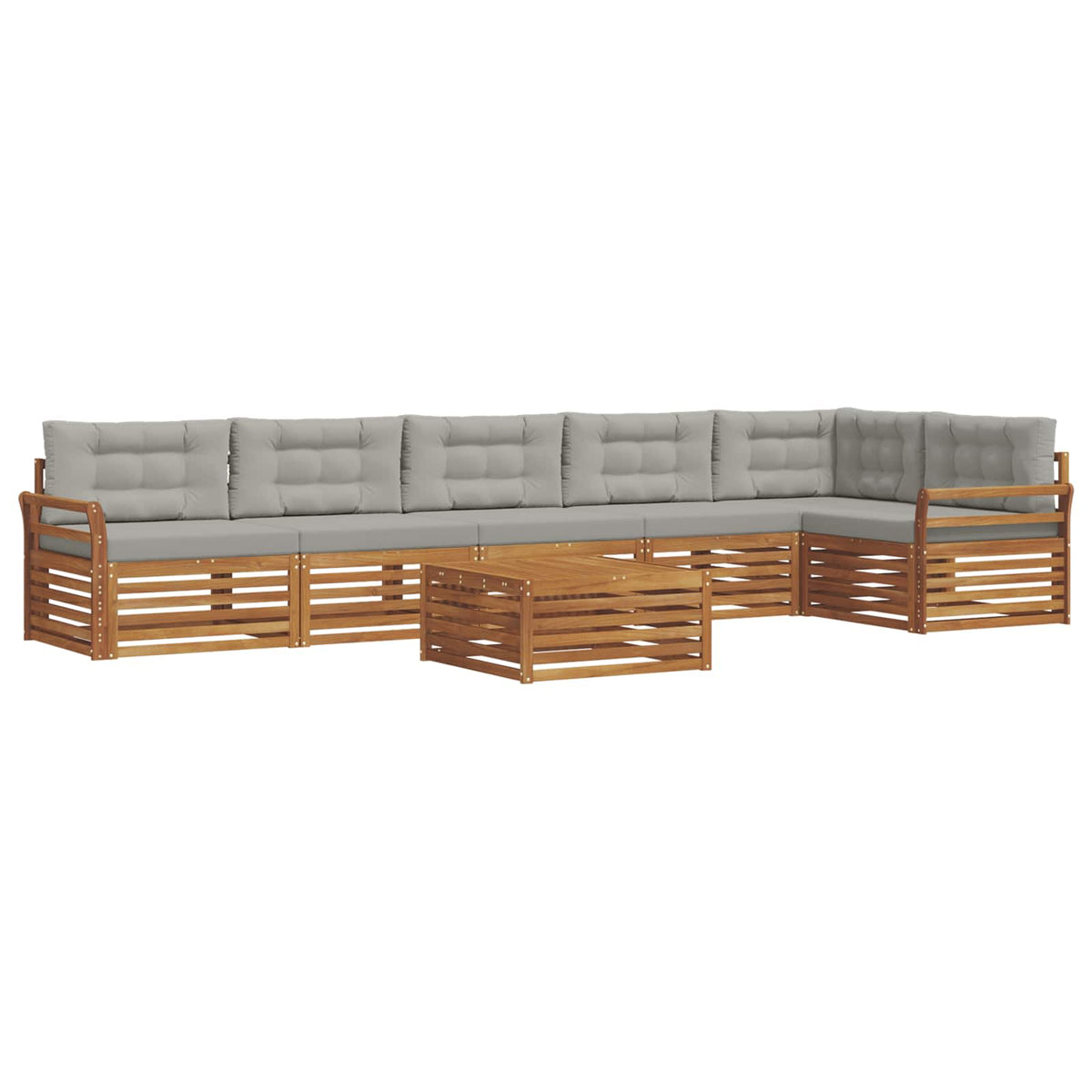 Set vanjskih sofa 7 kom. Prirodna i svijetlo siva