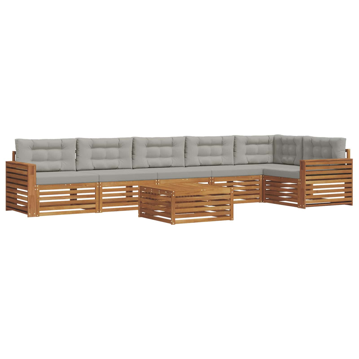 Set vanjskih sofa 7 kom. Prirodna i svijetlo siva