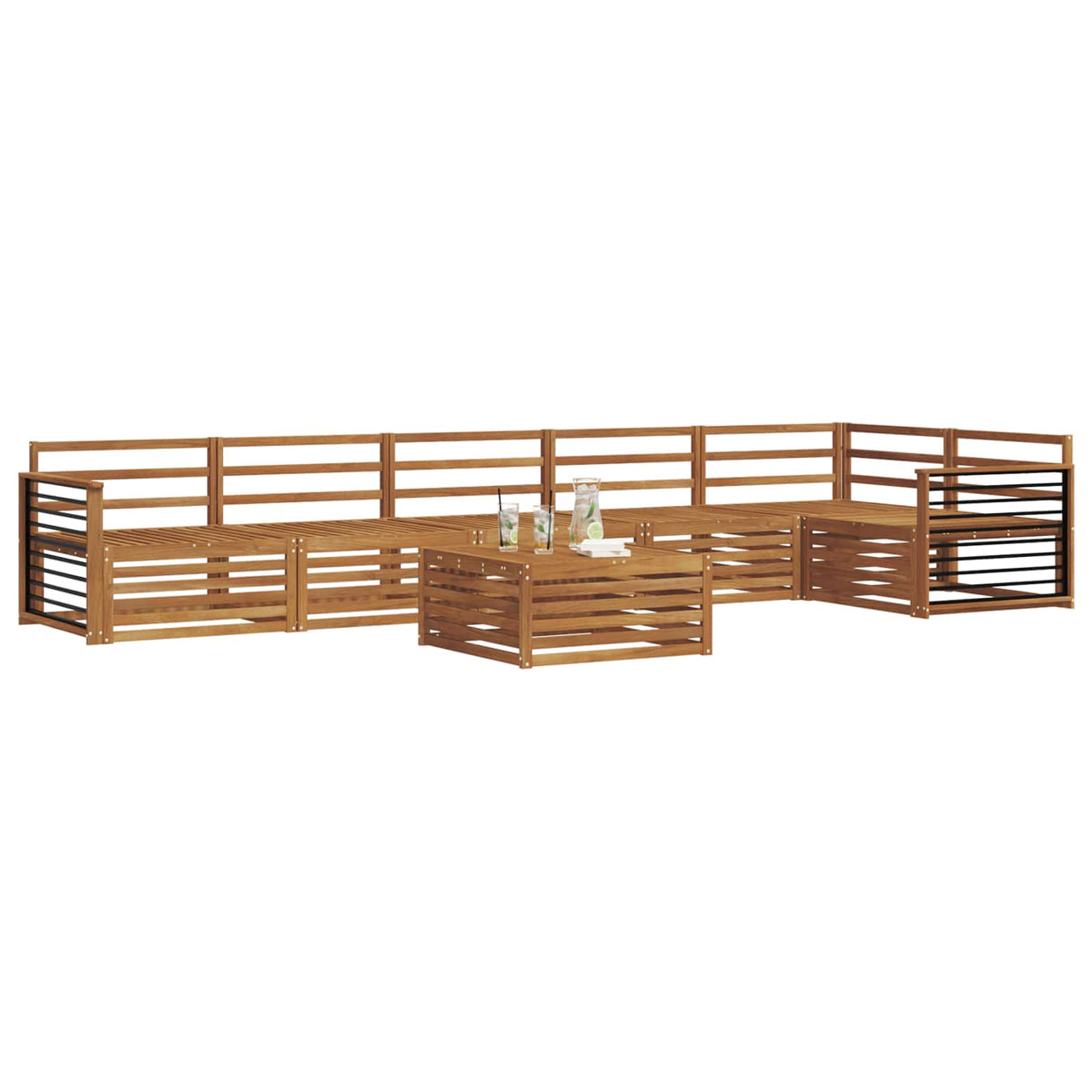 Set vanjskih sofa 7 kom. Prirodna