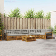Set vanjskih sofa 7 kom. Prirodna i svijetlo siva