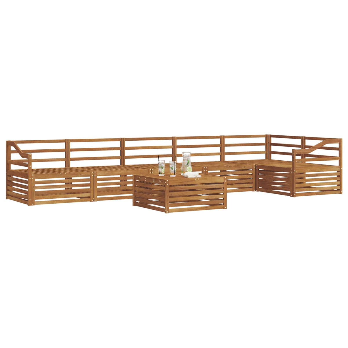 Set vanjskih sofa 7 kom. Prirodna