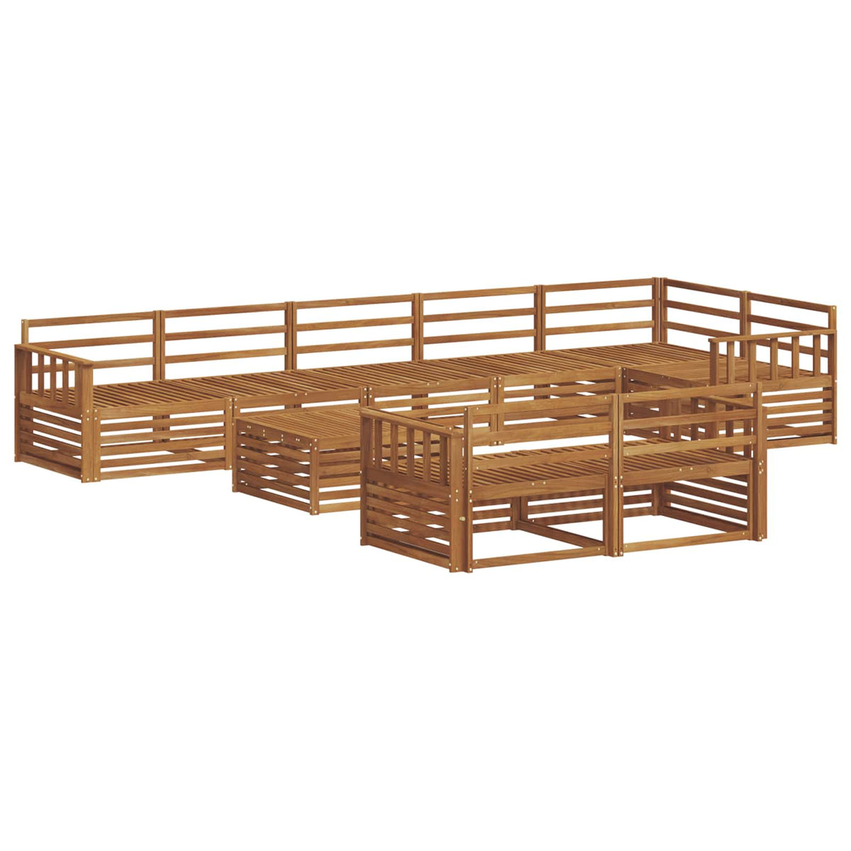 Set vanjskih sofa 9 kom. Prirodna Čvrsto drvo akacije