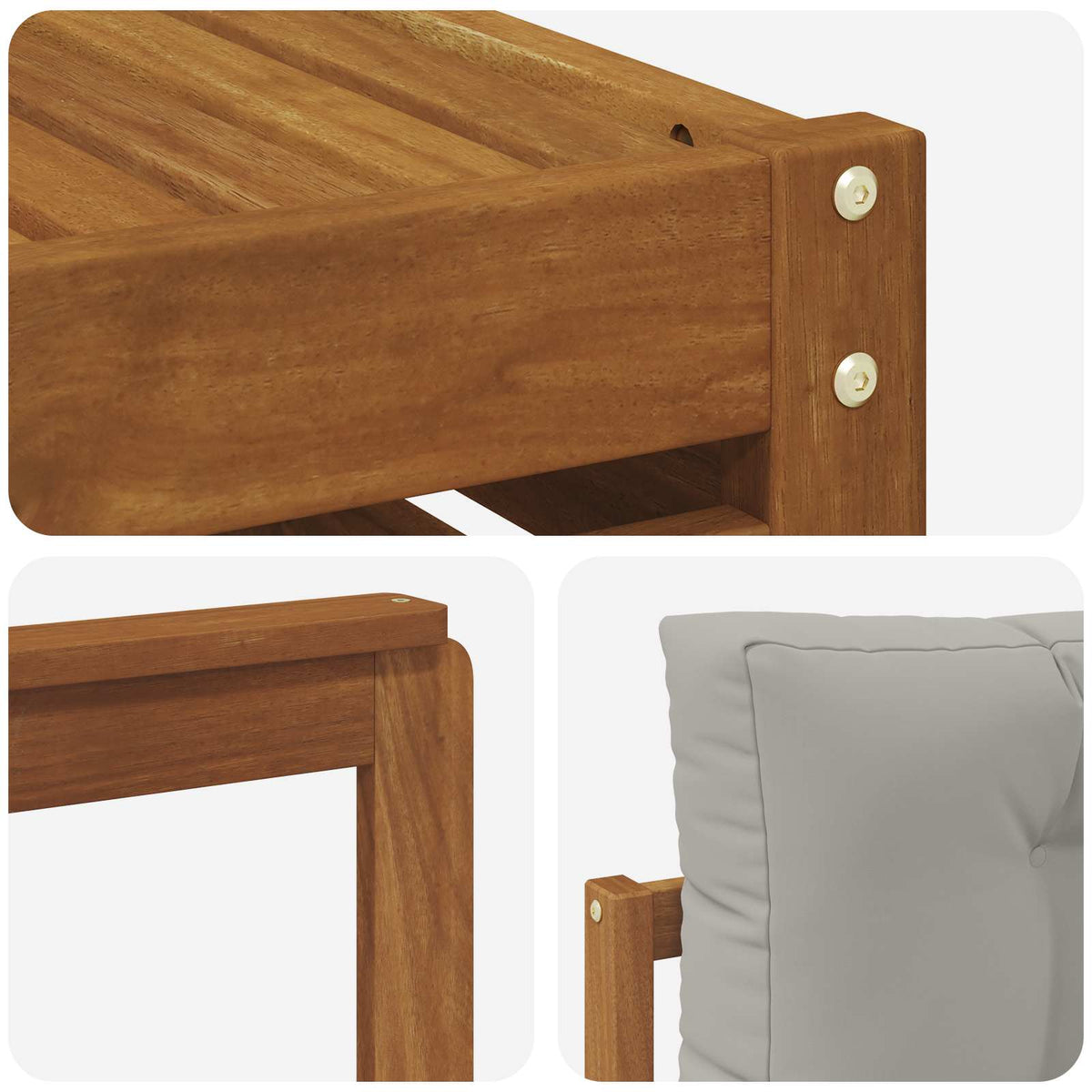 Set vanjskih sofa 7 kom. Prirodna i svijetlo siva