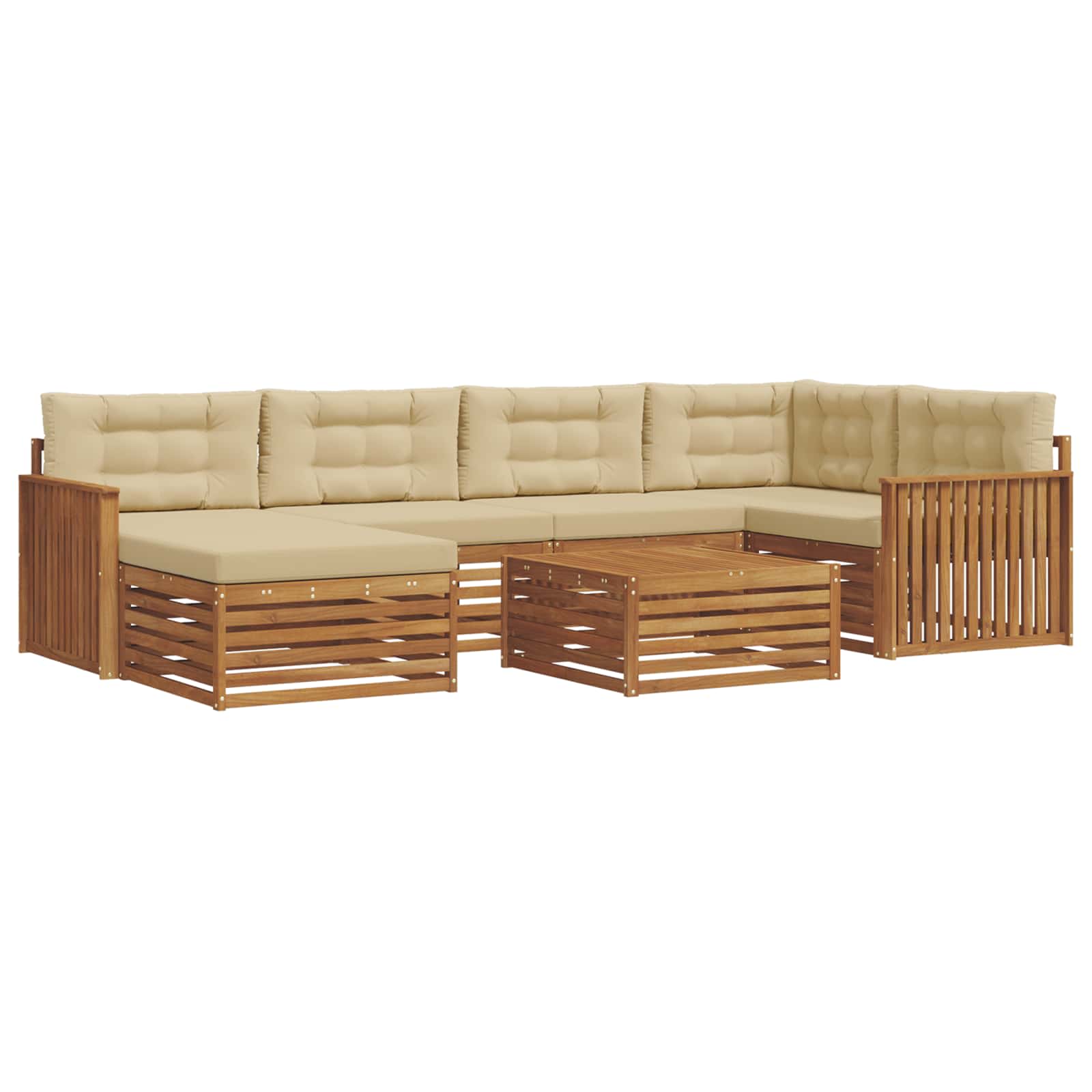 Set vanjskih sofa 7 kom. Prirodna i bež