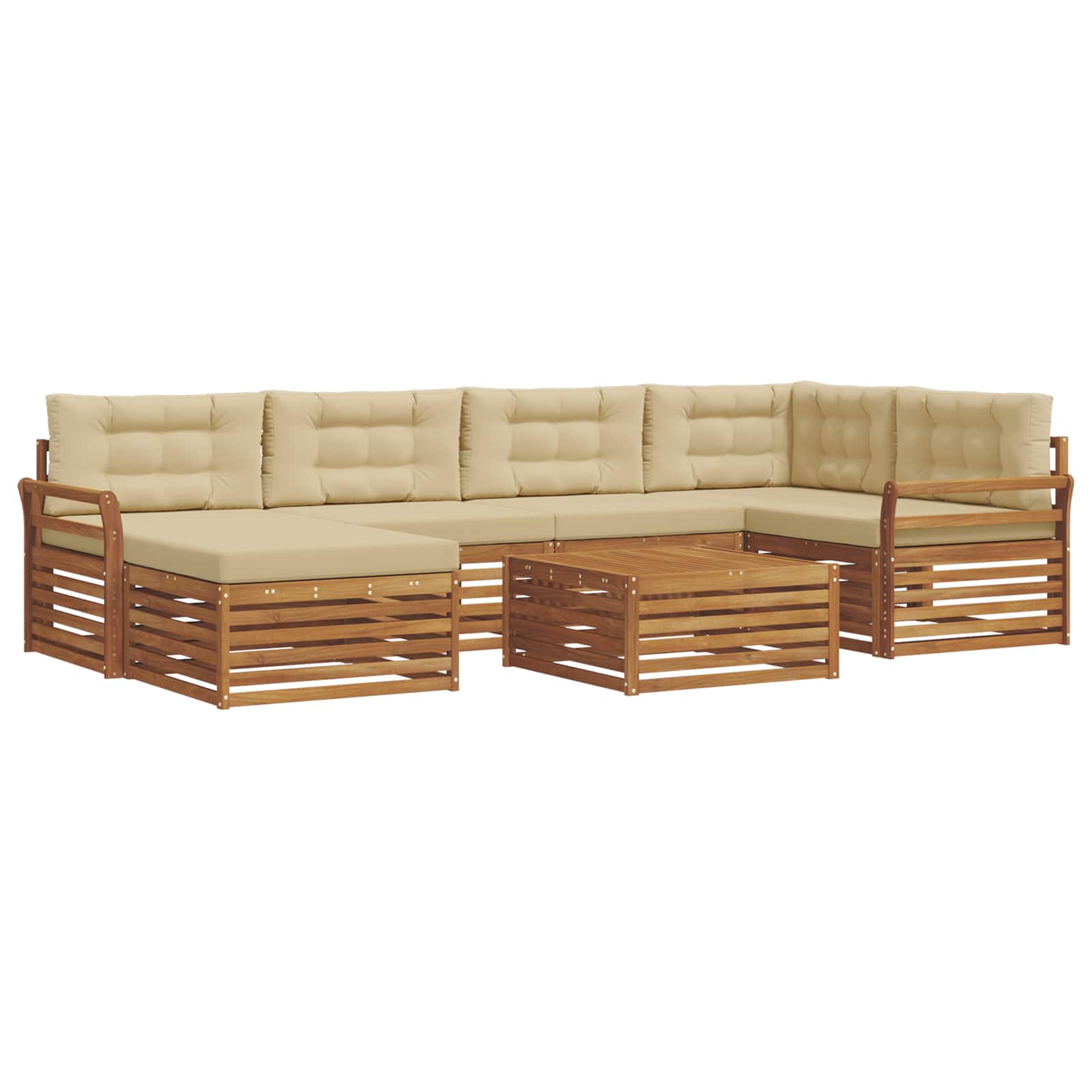 Set vanjskih sofa 7 kom. Prirodna i bež
