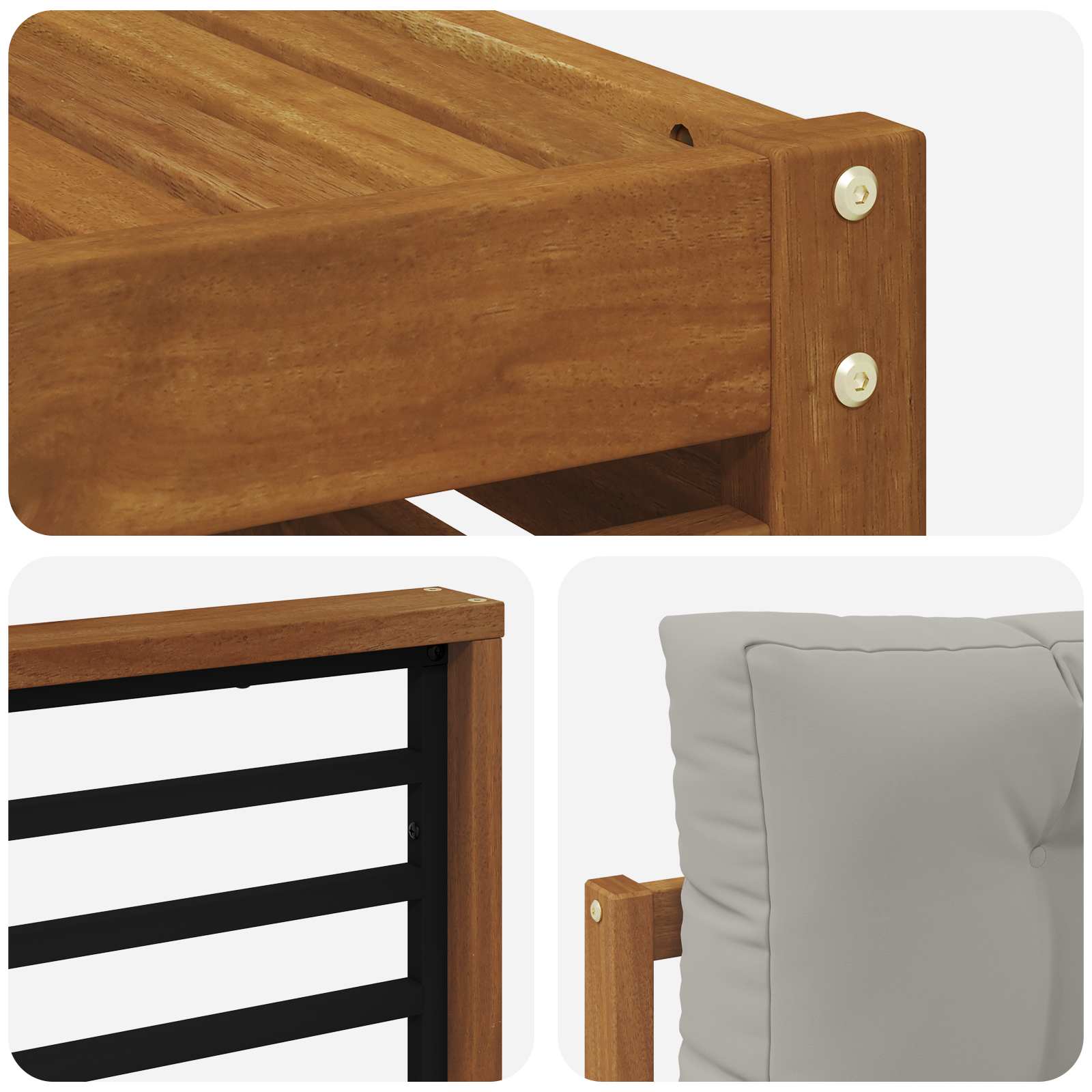 Set vanjskih sofa 7 kom. Prirodna i svijetlo siva
