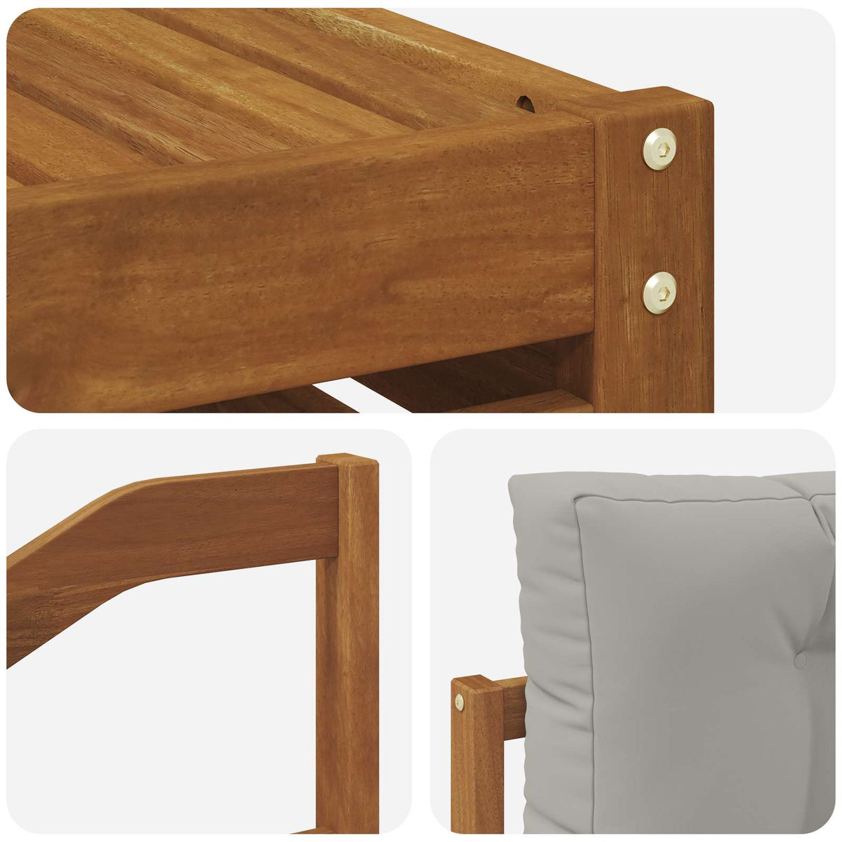 Set vanjskih sofa 7 kom. Prirodna i svijetlo siva
