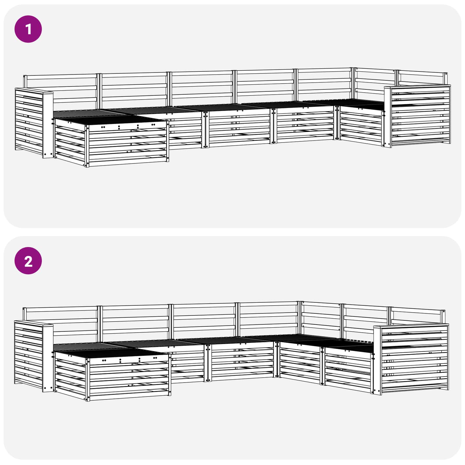 Set vanjskih sofa 7 pcs Prirodna