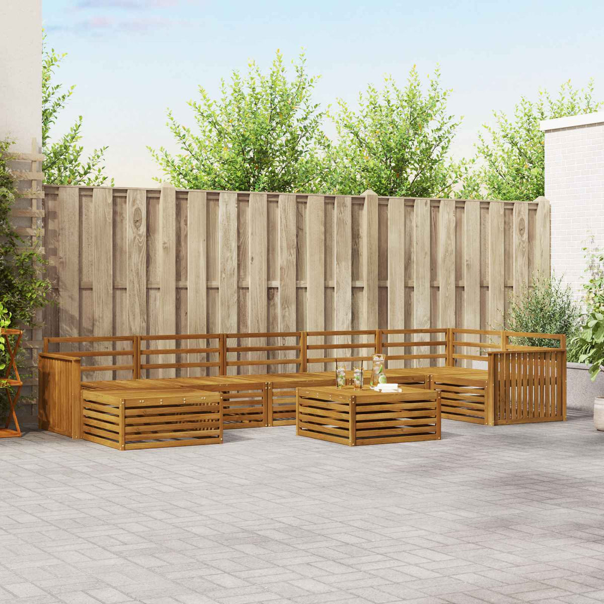 Set vanjskih sofa 8 kom. Prirodna