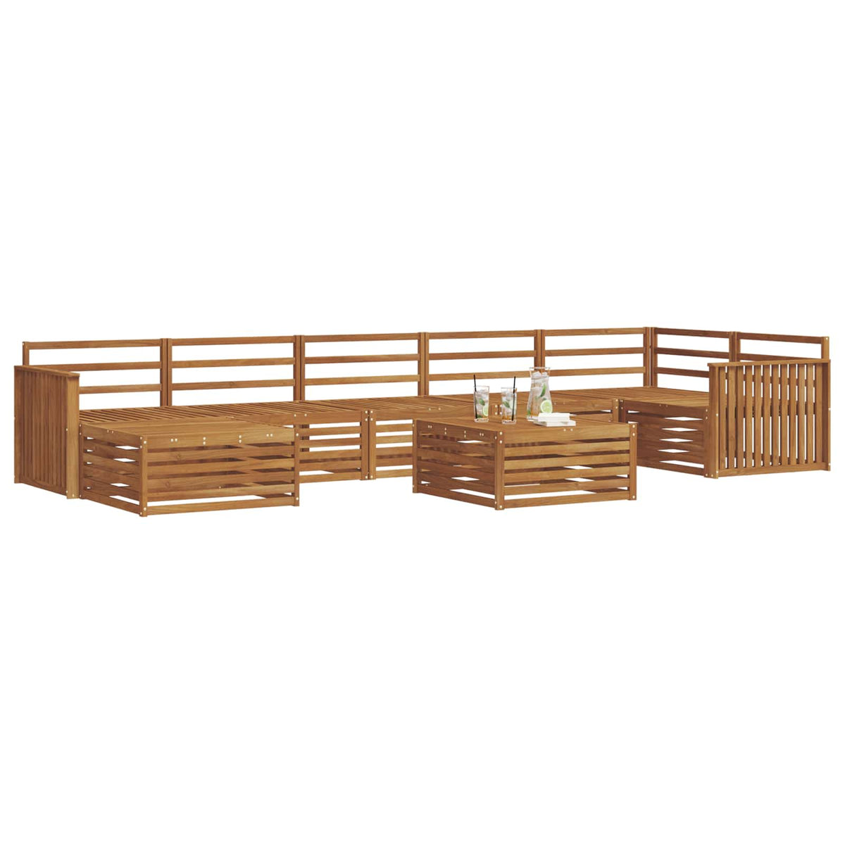 Set vanjskih sofa 8 kom. Prirodna