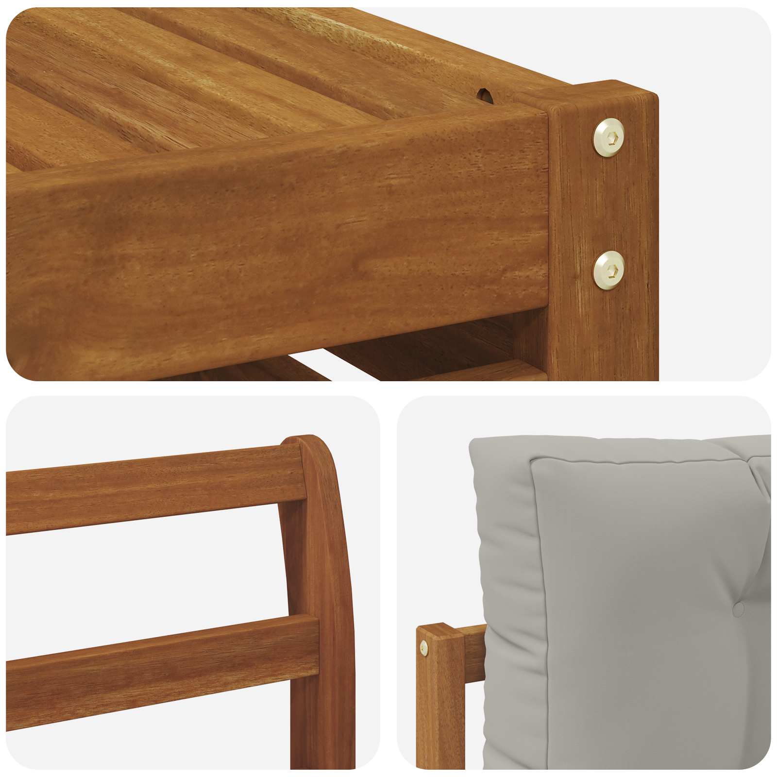 Set vanjskih sofa 8 kom. Prirodna i svijetlo siva
